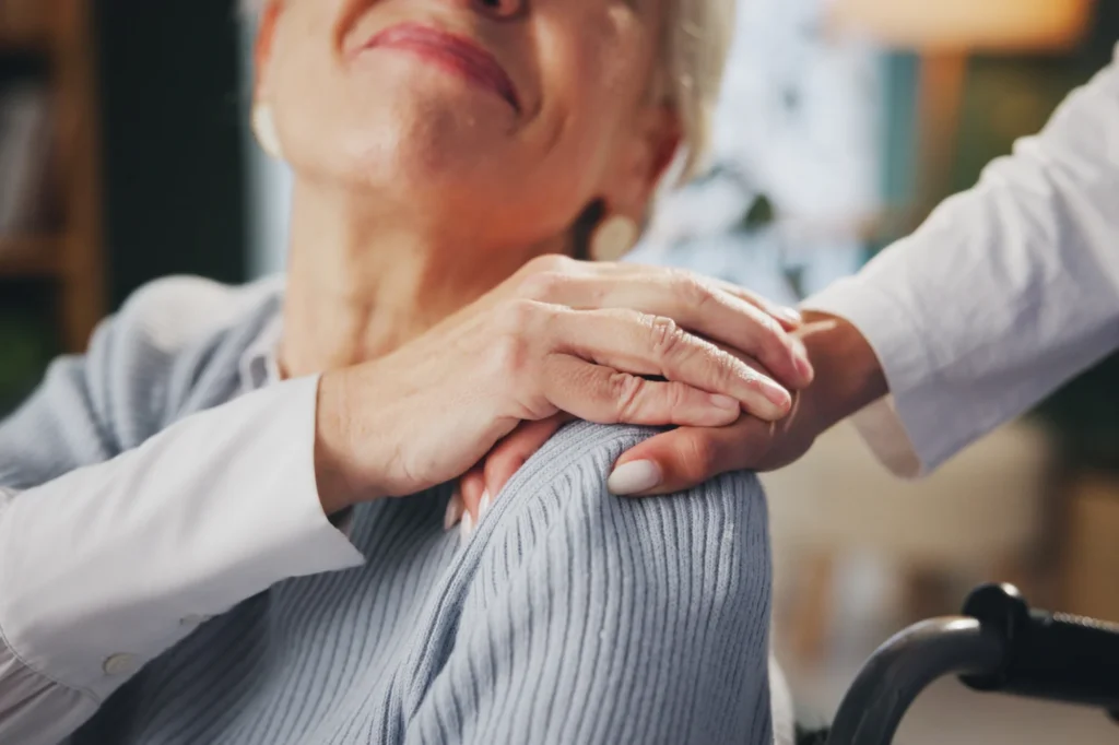 Older woman in wheelchair