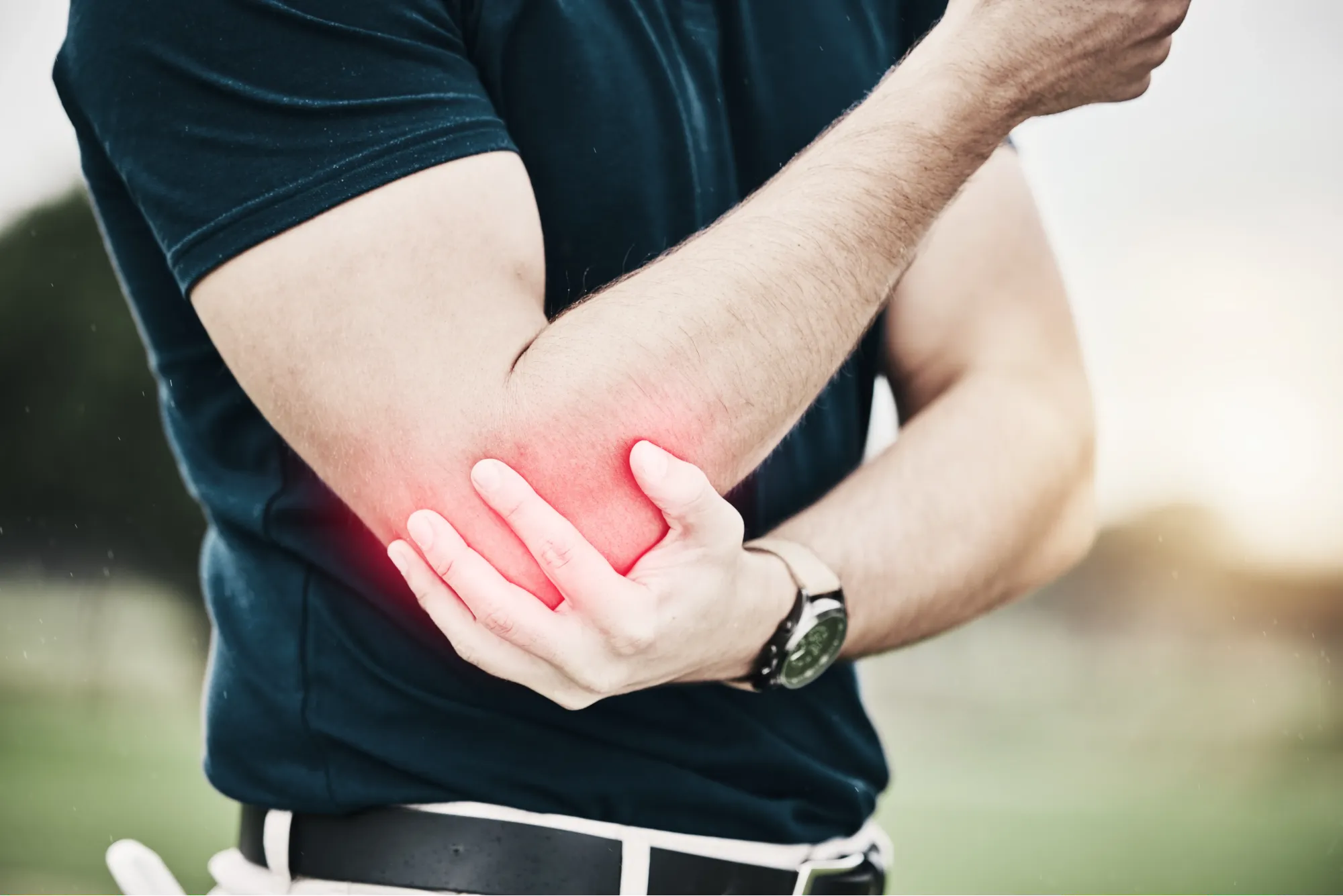 patient recovering from elbow surgery